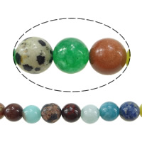 Perles de pierre gemme mixte, Rond, multiple tailles pour le choix Environ 1.5mm pouce, Vendu par brin