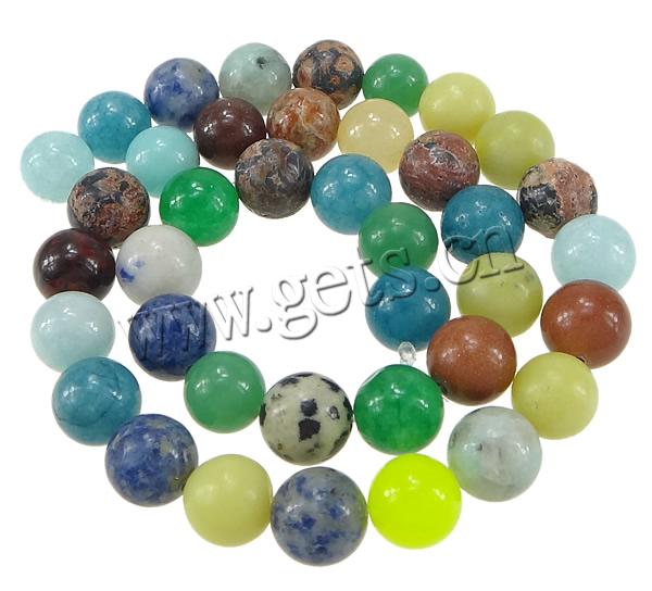 Mixed Gemstone Beads, Round, more sizes for choice, Hole:Approx 1.5mm, Length:15 Inch, Sold By Strand