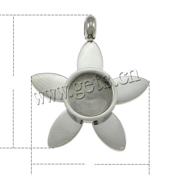 Stainless Steel Pendant Setting, 304 Stainless Steel, Flower, more sizes for choice, original color, Sold By PC