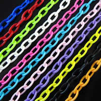 Акриловые цепи, Акрил, Овальный цепь, Много цветов для выбора длина:Приблизительно 40 см, продается Strand