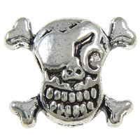 Zinc Alloy European Beads, Skull, plated, without troll nickel, lead & cadmium free Approx 4.5mm, Approx 