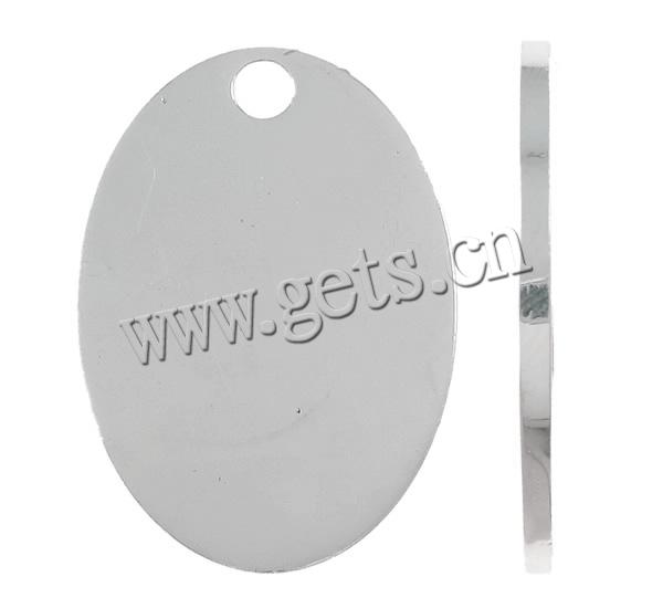 Zinc Alloy Tag Charm, Flat Oval, bright silver color plated, nickel, lead & cadmium free, Hole:Approx 3mm, Sold By PC