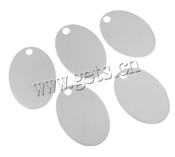 Zinc Alloy Tag Charm, Flat Oval, bright silver color plated, nickel, lead & cadmium free, Hole:Approx 3mm, Sold By PC