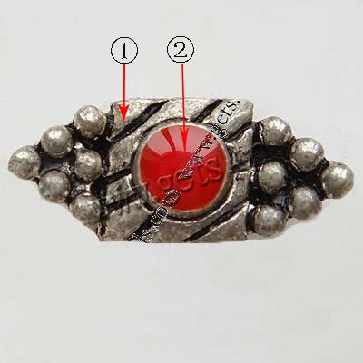 Enamel Zinc Alloy Connector, Oval, plated, with rhinestone, more colors for choice, 18x8x3mm, Hole:Approx 1.5mm, Sold By PC