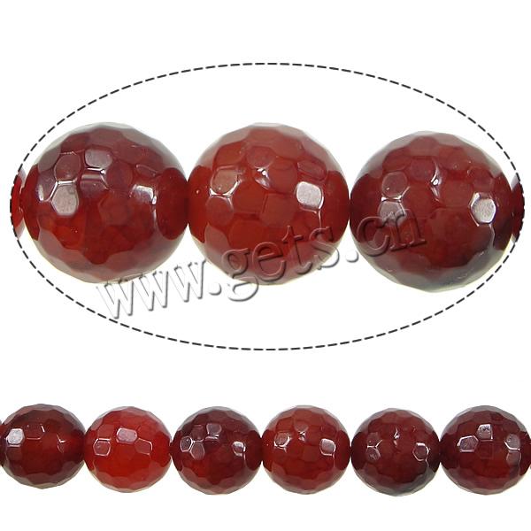 Natural Red Agate Beads, Round, different size for choice & faceted, Hole:Approx 1-1.5mm, Length:Approx 15 Inch, Sold By Strand