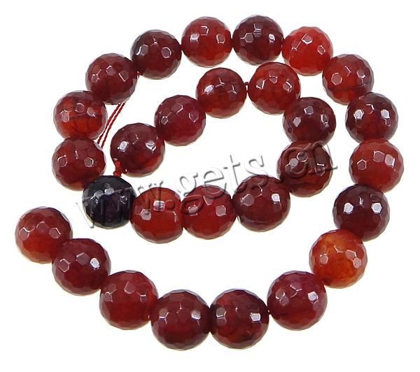 Natürlich rote Achat Perlen, Roter Achat, rund, verschiedene Größen vorhanden & facettierte, Bohrung:ca. 1-1.5mm, Länge:ca. 15 ZollInch, verkauft von Strang