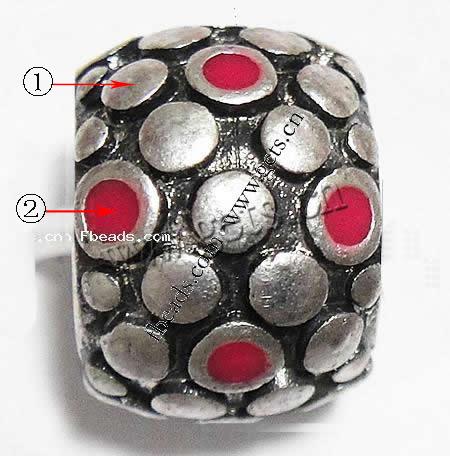 Enamel Zinc Alloy European Beads, Rondelle, plated, without troll & large hole, more colors for choice, 11x8mm, Hole:Approx 4.5mm, Sold By PC