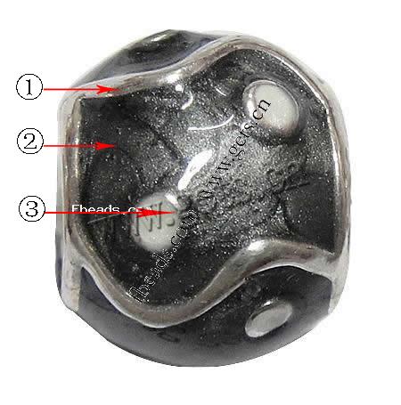 Enamel Zinc Alloy European Beads, Round, plated, without troll & large hole, more colors for choice, 10x9mm, Hole:Approx 4.5mm, Sold By PC