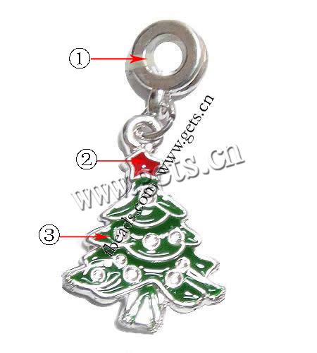 European Christmas Pendant, Zinc Alloy, Christmas Tree, plated, Christmas jewelry & without troll & enamel, more colors for choice, 24x18x3mm, Hole:Approx 4.5mm, Length:36 , Sold By PC