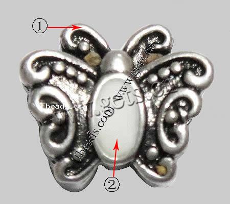 Enamel Zinc Alloy European Beads, Butterfly, plated, without troll & large hole, more colors for choice, 13.5x12x7.5mm, Hole:Approx 4.5mm, Sold By PC