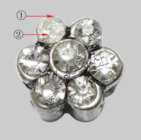 Emaille Zink Legierung Europa Perlen, Zinklegierung, Blume, plattiert, ohne troll & großes Loch, keine, 9x10x11mm, Bohrung:ca. 4mm, verkauft von PC