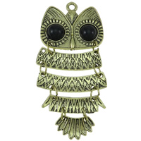 Zinc Alloy Animal Pendants, with Resin, Owl, plated Approx 4mm 