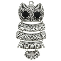 Zinc Alloy Animal Pendants, Owl, plated, with rhinestone Approx 3mm 
