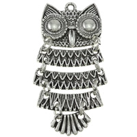 Zinc Alloy Animal Pendants, Owl, plated Approx 2mm 