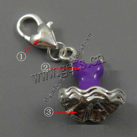 Zinc Alloy Enamel Pendants, brass lobster clasp, plated, more colors for choice, 15x13x12mm, Hole:Approx 5mm, Sold By PC