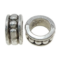Zinklegierung European Perlen, Rondell, plattiert, keine, 6x12mm, Bohrung:ca. 8mm, ca. 300PCs/kg, verkauft von kg