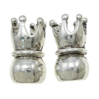 Zinc Alloy Large Hole Beads, Crown, plated nickel, lead & cadmium free Approx 5mm 