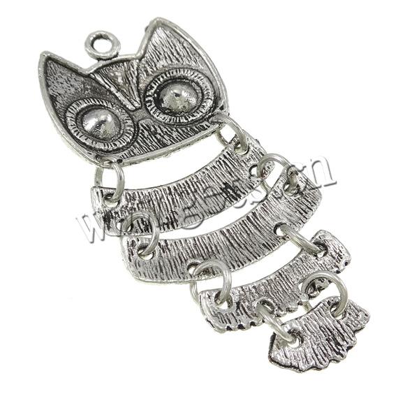 Zinc Alloy Animal Pendants, Owl, plated, Customized & with rhinestone, more colors for choice, 23x47x5mm, Hole:Approx 2mm, Sold By PC
