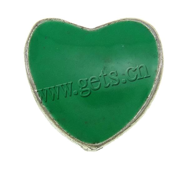 Enamel Zinc Alloy European Beads, Heart, plated, Customized & without troll, more colors for choice, nickel, lead & cadmium free, 10x9x7mm, Hole:Approx 4mm, Sold By PC