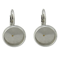 Stainless Steel Lever Back Earring Blank, Flat Round, original color 10mm, Inner Approx 10mm 