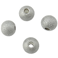 Edelstahl Perlen, rund, Falten, originale Farbe, 6x5mm, Bohrung:ca. 1.5mm, 2000PCs/Tasche, verkauft von Tasche