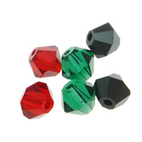 Perles en cristal tchèque, Bicône, facettes faites à la maindécalque, plus de couleurs à choisir, 6mm Vendu par sac