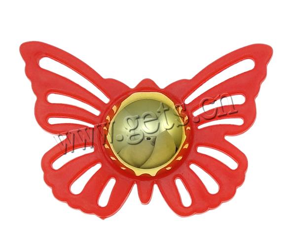 Fashion Acrylic Jewelry Cabochon, Butterfly, UV plating, different size for choice & two tone, red, Sold By PC