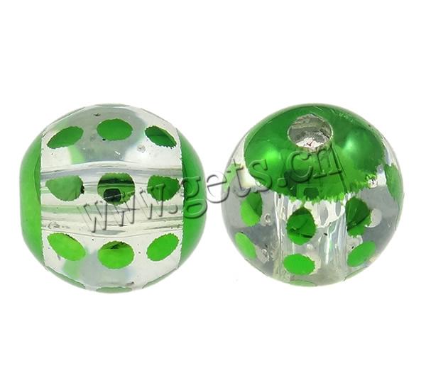 Perles acryliques transparentes, Acrylique, Placage UV, normes différentes pour le choix, vert, Trou:Environ 3-4mm, Vendu par PC