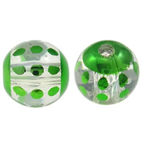 Transparent Acrylic Beads, UV plating green Approx 3-4mm 