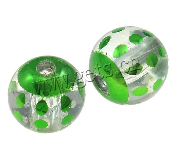 Perles acryliques transparentes, Acrylique, Placage UV, normes différentes pour le choix, vert, Trou:Environ 3-4mm, Vendu par PC