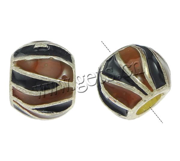 Enamel Zinc Alloy European Beads, Drum, plated, without troll, more colors for choice, cadmium free, 8.5x11mm, Hole:Approx 5mm, Sold By PC