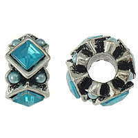 Rhinestone Zinc Alloy European Beads, with Resin Pearl, plated, without troll & blacken cadmium free Approx 4.5mm 