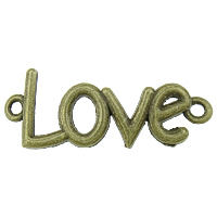 Letter Zinc Alloy Connector, word love, plated, 1/1 loop cadmium free Approx 2.5mm, Approx 