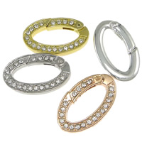 Zinc Alloy Clasp, Flat Oval, plated, Customized & with rhinestone cadmium free Approx 