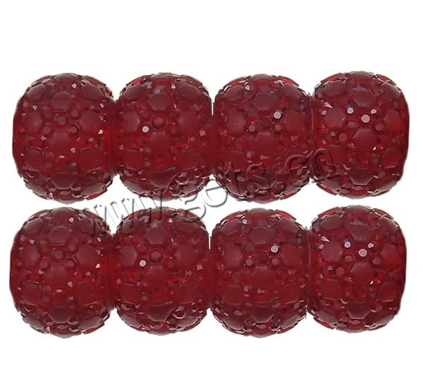Resin Rhinestone Beads, Drum, transparent & different size for choice, more colors for choice, Hole:Approx 5mm, Sold By PC
