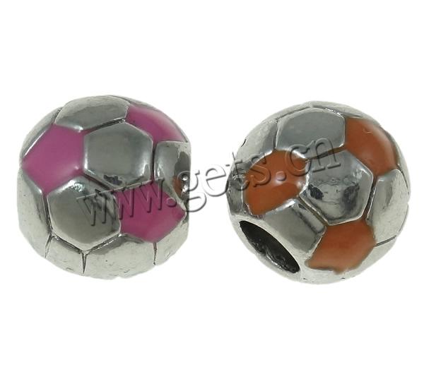 Enamel Zinc Alloy European Beads, Football, plated, Customized & without troll, more colors for choice, nickel, lead & cadmium free, 11.5x10mm, Hole:Approx 5mm, Sold By PC