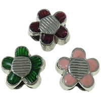 Enamel Zinc Alloy European Beads, Flower, plated, Customized & without troll nickel, lead & cadmium free Approx 5mm 