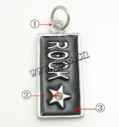 Pendentif Message en alliage de zinc, rectangle, Placage, émail, plus de couleurs à choisir, 31x14x2mm, Trou:Environ 6mm, Vendu par PC