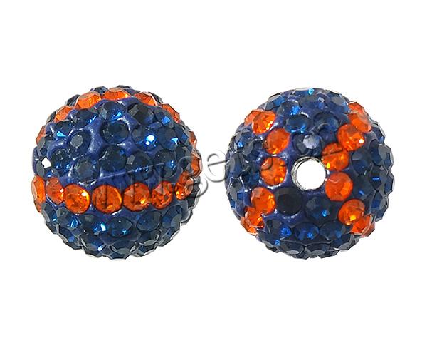 Rhinestone Clay Pave Beads, Round, with 98 pcs rhinestone, 12mm, Hole:Approx 2mm, Sold By PC