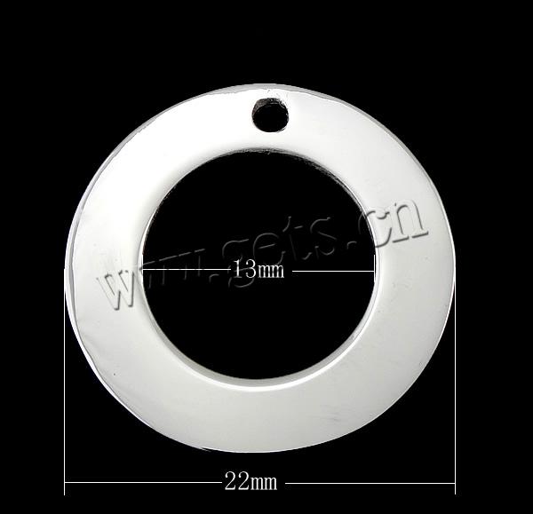 Sterling Silver Tag, 925 Sterling Silver, Donut, plated, more colors for choice, 22x22x1mm, Hole:Approx 2mm, Sold By PC