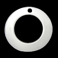 Sterling Silver Tag, 925 Sterling Silver, Donut, plated Approx 2mm 