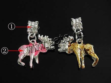 European Christmas Pendant, Zinc Alloy, Cow, plated, enamel, more colors for choice, 21x12x4mm, Hole:Approx 5mm, Sold By PC