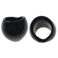Lampwork Fingerring, handgemacht, schwarz, 30x30x29mm, Bohrung:ca. 18mm, Größe:7.5, 100PCs/Tasche, verkauft von Tasche