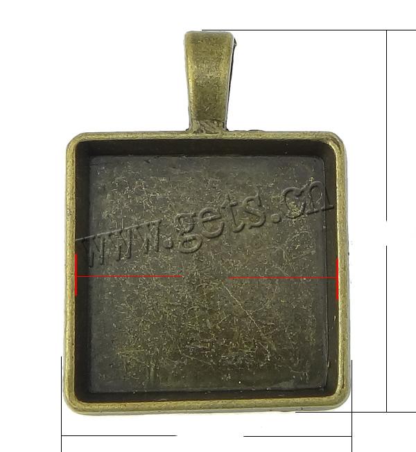 Zinc Alloy Pendant Cabochon Setting, Square, plated, different size for choice & Customized, more colors for choice, nickel, lead & cadmium free, Sold By Lot