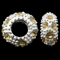 Rhinestone Zinc Alloy European Beads, Rondelle, plated, Customized & without troll nickel, lead & cadmium free Approx 5mm 