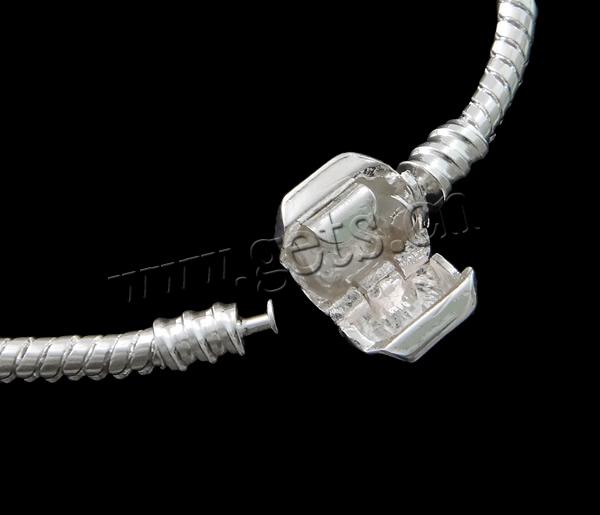 Латунь European браслет цепь, плакирован серебром, разный размер для выбора & Индивидуальные & змея цепи, не содержит никель, свинец, 4mm, продается Strand