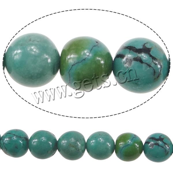 Natural Turquoise Beads, Round, more sizes for choice, green, Hole:Approx approx 1mm, Length:Approx 15.7 Inch, Sold By Strand