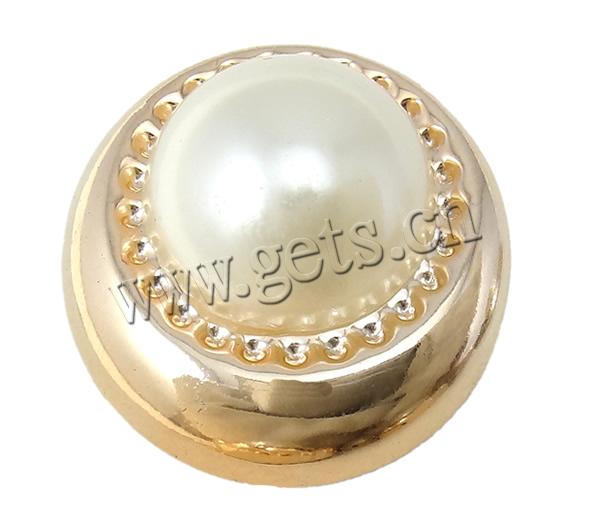 Fashion Acrylic Jewelry Cabochon, with ABS Plastic, Flat Round, UV plating, imitation pearl & flat back, more colors for choice, 24mm, Hole:Approx 2mm, Sold By PC