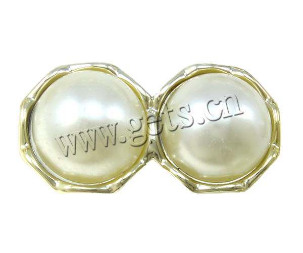 Acrylic, with ABS Plastic, UV plating, imitation pearl & 2-strand, more colors for choice, 21x42mm, Hole:Approx 2.5mm, Sold By PC