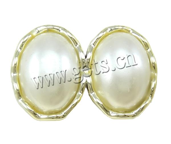 Acrylic, with ABS Plastic, Oval, UV plating, imitation pearl & 2-strand, more colors for choice, 21x32mm, Hole:Approx 2.5mm, Sold By PC
